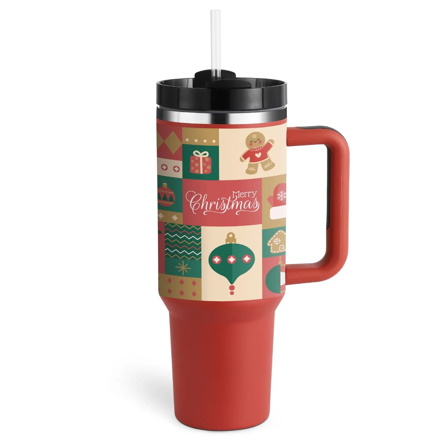 Christmas Thermal Coffee Mug with Straw AccessoryZ