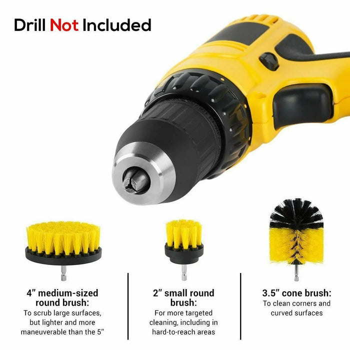 Drill Brush Set Power Scrubber Brushes for Car Wash Cleaning Carpet Tile Grout AccessoryZ