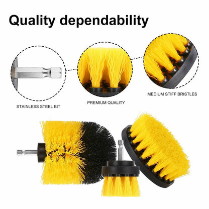 Drill Brush Set Power Scrubber Brushes for Car Wash Cleaning Carpet Tile Grout AccessoryZ