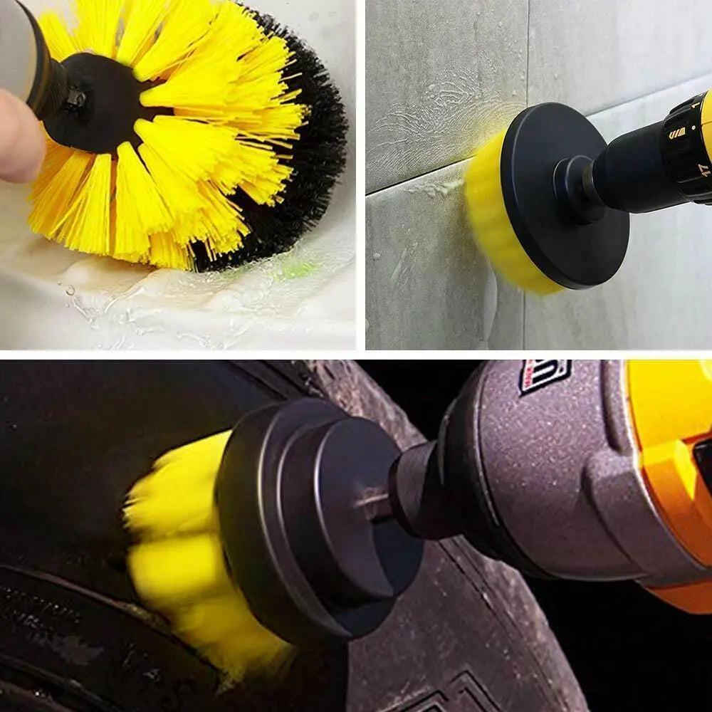 Drill Brush Set Power Scrubber Brushes for Car Wash Cleaning Carpet Tile Grout AccessoryZ