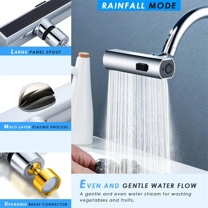 Faucet Waterfall Nozzle Splash Proof Rotating Multifunctional AccessoryZ