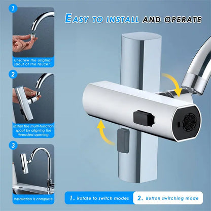 Faucet Waterfall Nozzle Splash Proof Rotating Multifunctional AccessoryZ