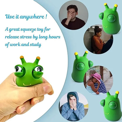 Funny Green Eye Bouncing Worm Squeeze Toy AccessoryZ