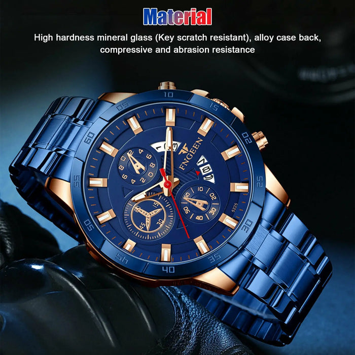Men's Classic Business Blue Quartz Watch AccessoryZ