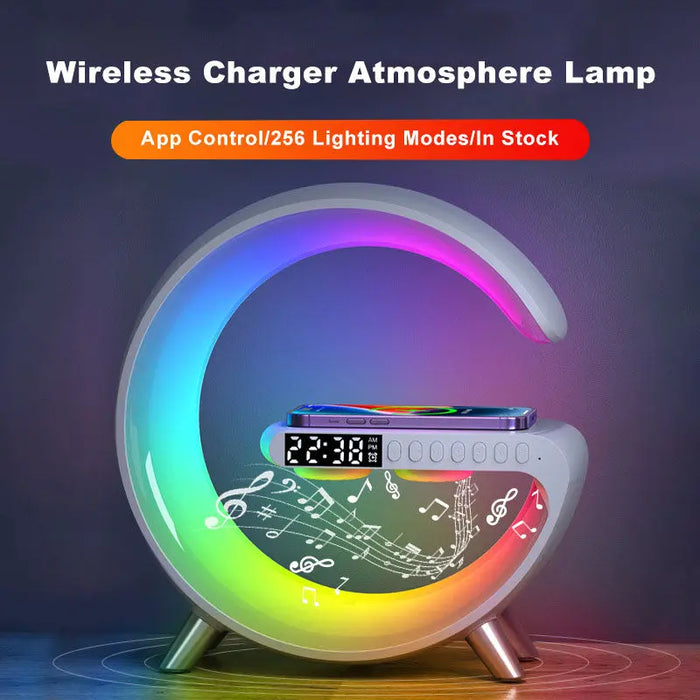 Smart G Shaped LED Lamp Bluetooth Speaker Wireless Charging - AccessoryZ
