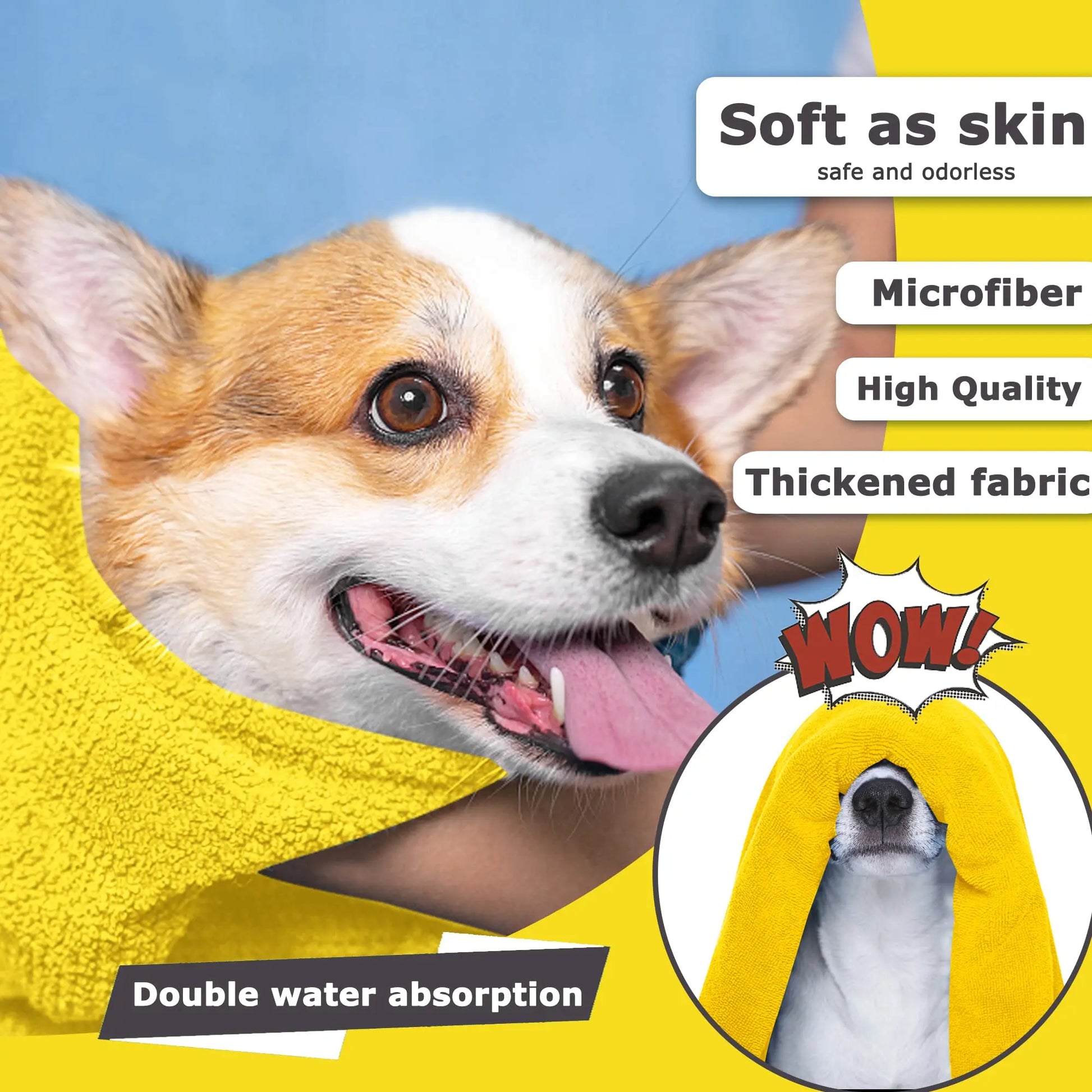 Super Absorbent Soft Microfiber Bath Towels for Pets AccessoryZ