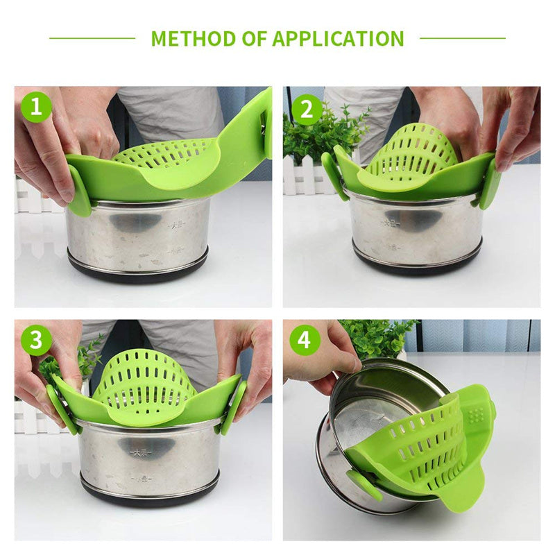 Silicone Clip-on Anti-spill Pan Pot Strainer | AccessoryZ